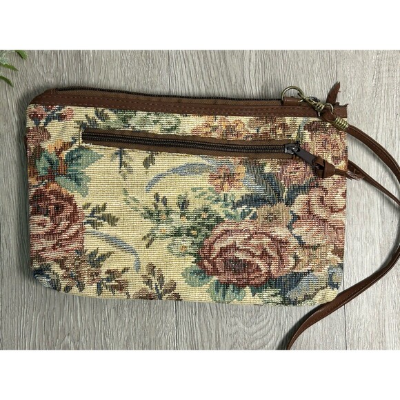 Vintage 2-sided Crossbody Purse Bag Tapestry Or Patchwork - Picture 1 of 10